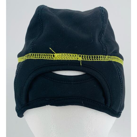Ponytail Beanie Reversable Black Gray Chartreuse Nylon 19.5 Inch Circumference - Picture 3 of 7
